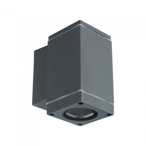 Applique murale LED V-TAC, douille GU10, faisceau inférieur, gris foncé, IP44