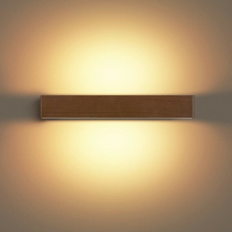 Applique Murale, led Vintage créative Applique murale simple en bois massif,Interieur Lampe led pour chambre/enfant/salle de bain/Escalier/Couloir