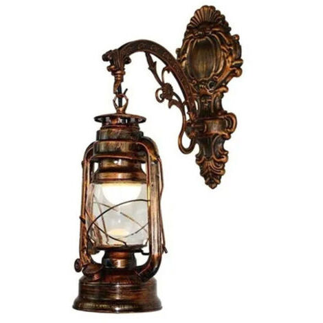 Applique Murale LED Vintage Lanterne de Grange Applique Murale ¨¤ Huile de Charbon R¨Tro Style Ancien Europ¨En