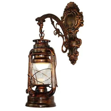 Applique Murale LED Vintage Lanterne de Grange Applique Murale ¨¤ Huile de Charbon R¨Tro Style Ancien Europ¨En