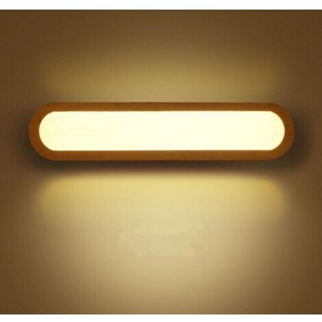 Applique murale LED,Applique murale chambre　Applique Murale LED Interieur, Lampe Murale Bois Dimmable LED, Pour chambre salon bureau couloir escalier salle de bain(45CM)