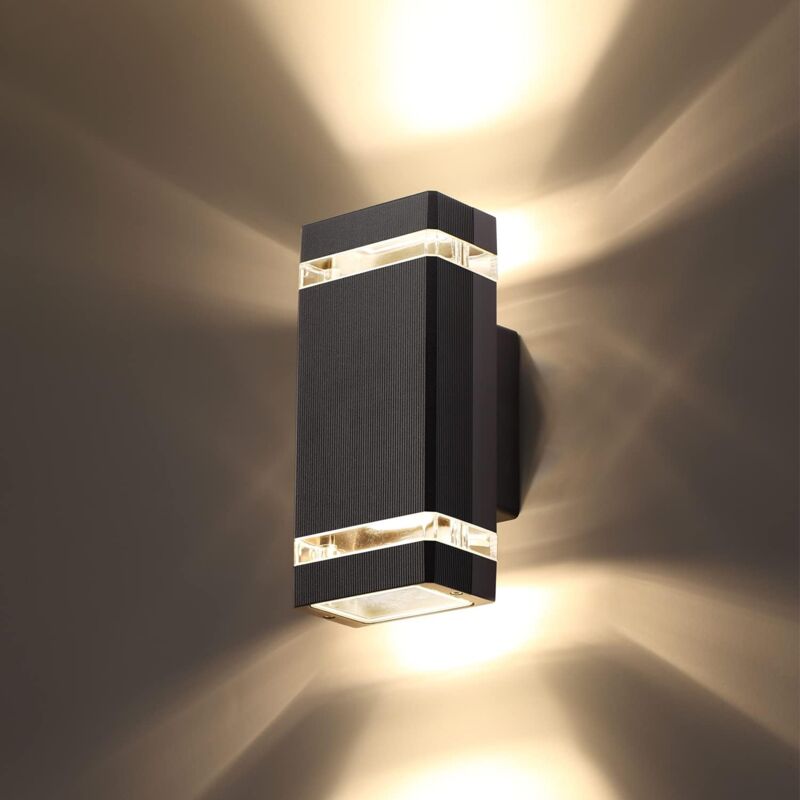 Applique murale ledled Applique Murale Exterieur, IP65 Etanche Luminaire Lampe Extérieur, Moderne Éclairage Mural 3000K Aluminium pour Jardin Garage
