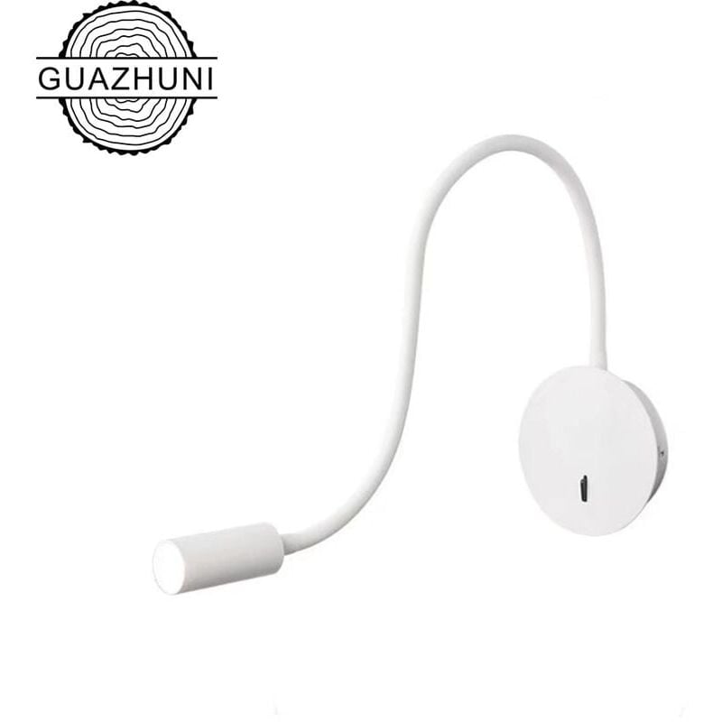 Applique murale Liseuse Applique Murale 3W led 3000K Lampe de Lecture Col de Cygne Lampe, (Blanc)