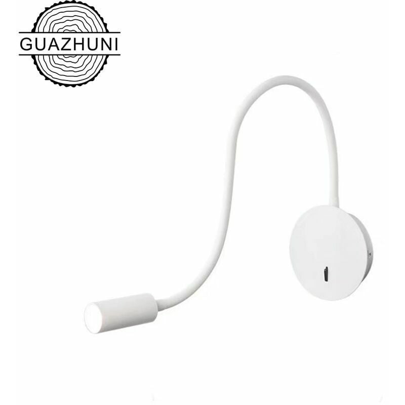Start - Applique murale Liseuse Applique Murale 3W led 3000K Lampe de Lecture Col de Cygne Lampe, (Blanc)
