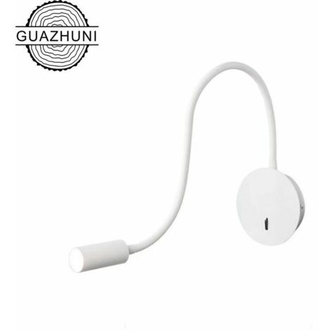 Applique murale Liseuse Applique Murale 3W LED 3000K Lampe de Lecture Col de Cygne Lampe, (Blanc)