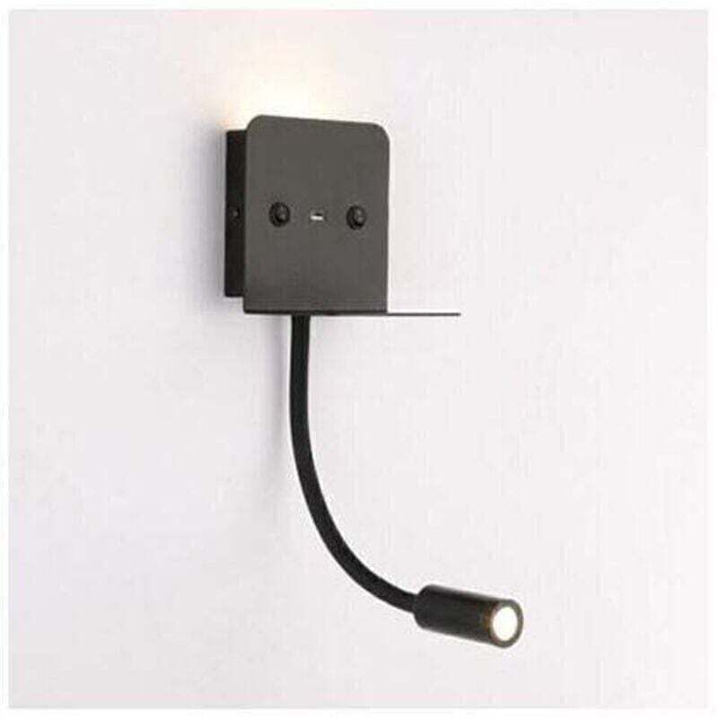 Applique murale + liseuse led 3W avec port usb Noir - Noir