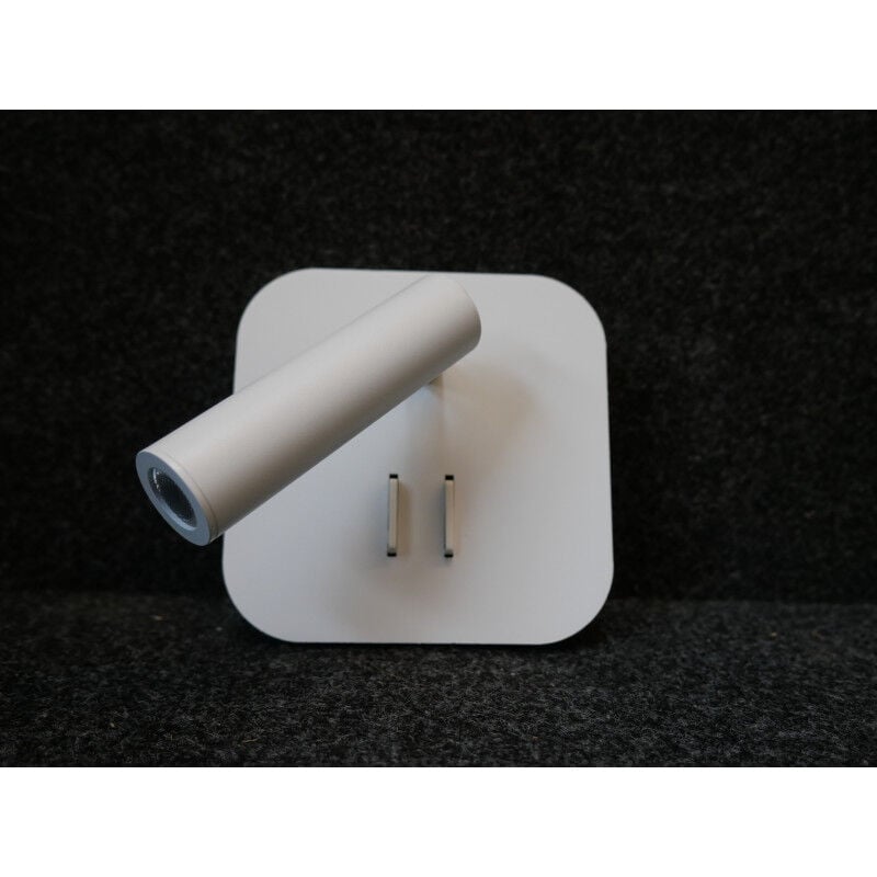 Applique murale liseuse led 6+3W blanche orientable 132x132x78mm 2 inter 3000K alim 230V IP20 be-led