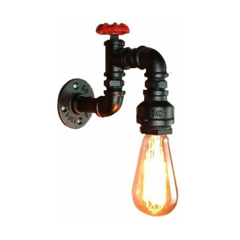Ensoleille - Applique Murale Loft Industriel Tuyau Tube D'eau Rétro en Fer Noir Lustre Lampe Lumières pour Salon Chambre Restaurant
