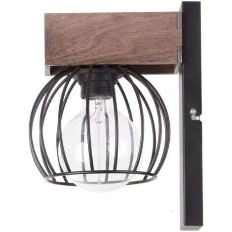 Applique murale loft industrielle noir/brun Milan E27