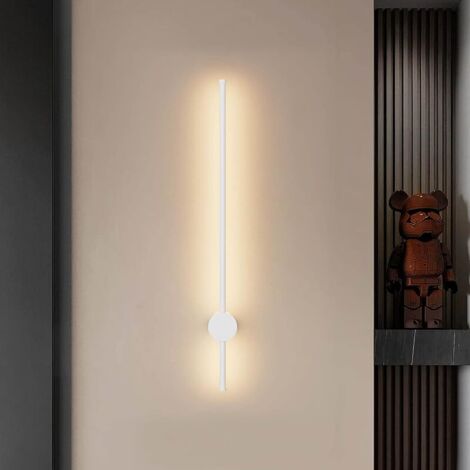 Applique Murale Longue LED Interieur, Moderne Lampe Murale, IP65 Applique Exterieur, pour Chambre/Salon/Jardins, 24W/81CM, Aluminium, Blanc Chaud 3000K, Blanc