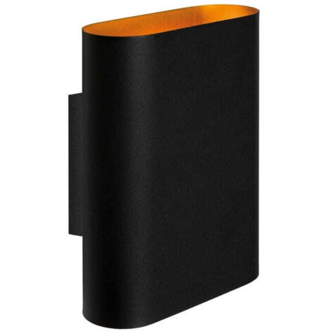 Applique murale Lucide Ovalis noir/laiton 2xE14 9W