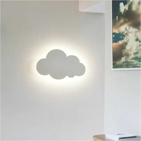 Applique murale - Lumière nuageuse - Pour intérieur - Moderne - Abat-jour en acrylique avec lampes LED intégrées -petits nuages blancs