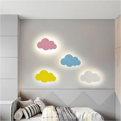 Applique murale - Lumière nuageuse - Pour intérieur - Moderne - Abat-jour en acrylique avec lampes LED intégrées -petits nuages blancs