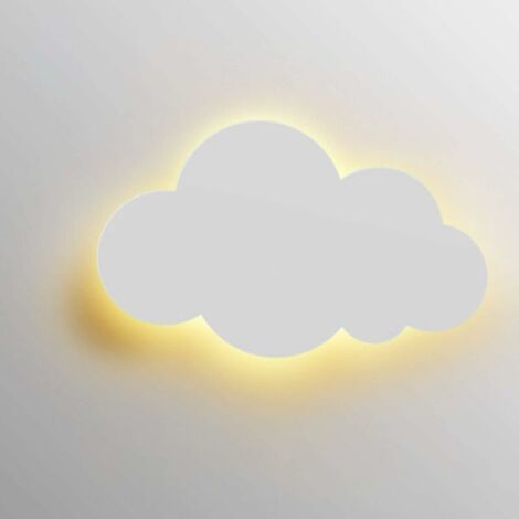 Applique murale - Lumière nuageuse - Pour intérieur - Moderne - Abat-jour en acrylique avec lampes LED intégrées - Pour chambre d'enfant - Éclairage chaud - Blanc