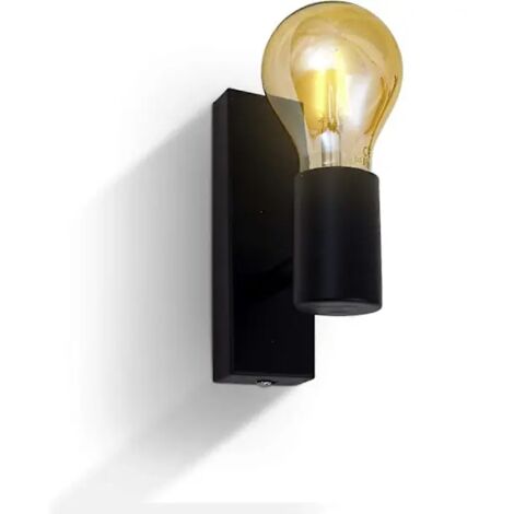 Applique murale, luminaire vintage, spot mural rétro, orientable et pivotant, douille E27, puissance maximale 60 W, ampoule non incluse, noir