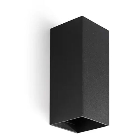 Applique murale LUNE carrée lisse noire 40547
