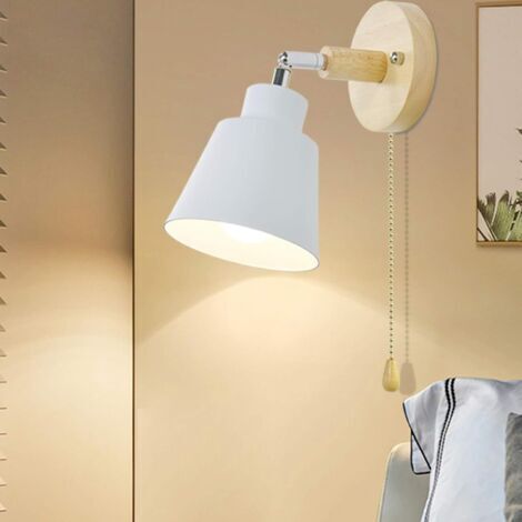 Applique murale Madera avec interrupteur, adaptée à une utilisation intérieure, applique murale rotative en aluminium, convient aux bars, dortoirs, cuisines, restaurants, cafés, couloirs, etc., culot 