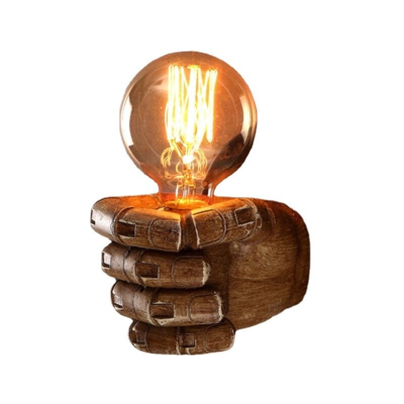 Ensoleille - Applique murale Main gauche Poing retro style de decoration de Loft industriel antique Creative Lampe pour Restaurant Bar Café Résine