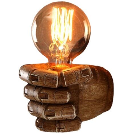 Applique murale Main gauche Poing retro style de decoration de Loft industriel antique Creative Lampe pour Restaurant Bar Café Résine Chambre Décoration