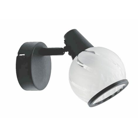 Applique murale Megan noire verre blanc E14 Reality