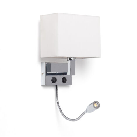 Applique Murale Métal  avec Flex LED de Lecture Waldorf  Argent