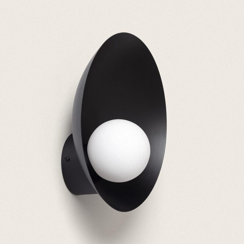 Applique Murale Métal et Verre Brais Noir