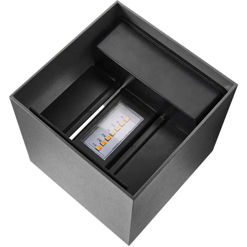 Applique murale MILDA Kubi Aluminium Anthracite, H.10 - IP44 - LED Module /Nordlux Extérieur