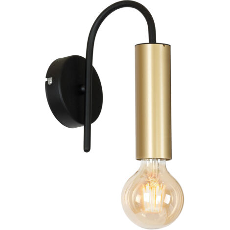 Applique murale mini noir/or mat Loppe E27 15W Luminex