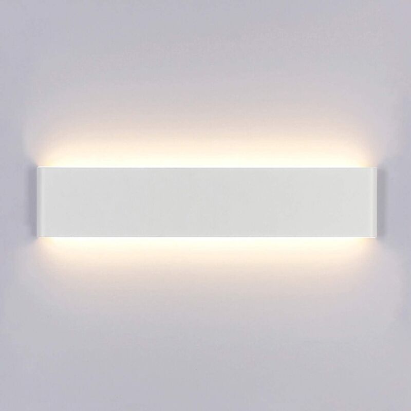 Applique Murale Moderne 12W 30CM Led Applique Murale Intérieure En Aluminium Blanc Pour Chambre Salle De Bain Salle à Manger, Blanc Chaud
