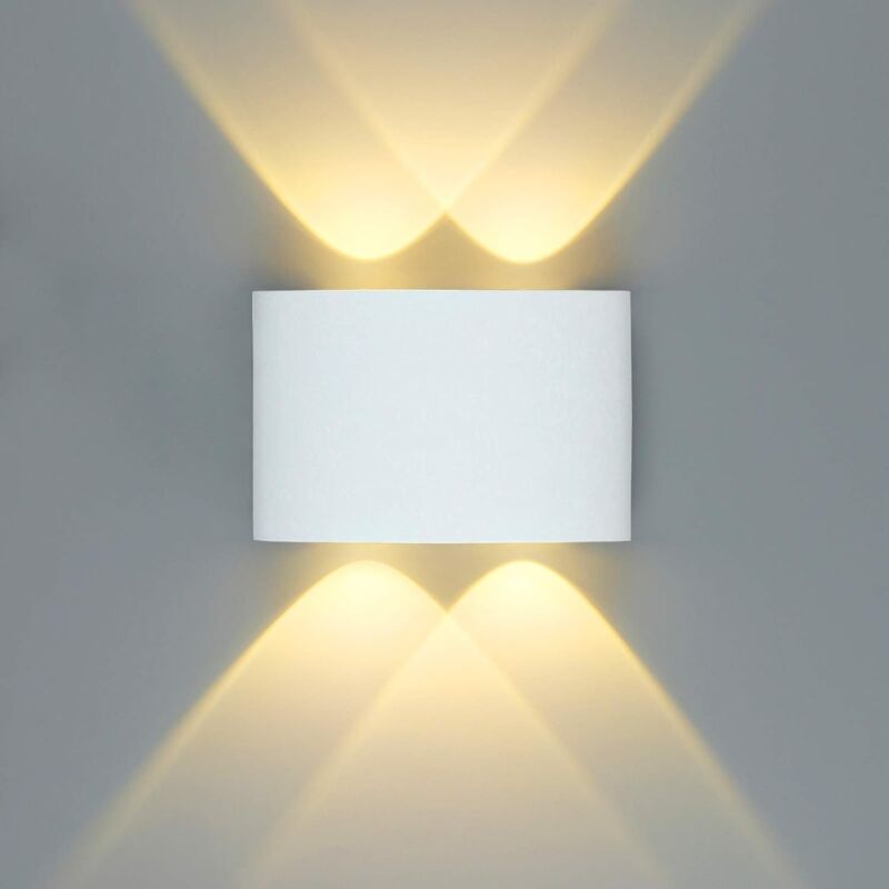 Applique Murale Moderne 4W Blanc Lampe Murale Led D'Intérieur En Aluminium, Pour Salon, Chambre à Coucher, Salle De Bain, Couloir, Blanc Chaud