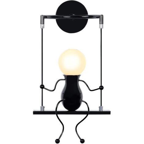 Applique murale moderne à LED 12 W à intensité variable, lampe d'intérieur en aluminium noir avec abat-jour rond en acrylique - Idéale pour le salon, la chambre, l'escalier