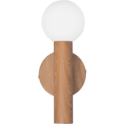 Applique murale moderne bronze, globe verre blanc G9 5W Italux