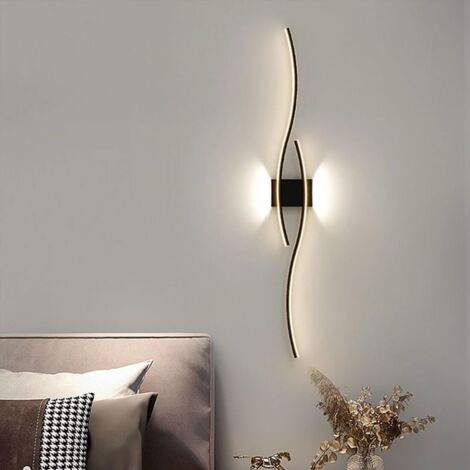 Applique murale moderne en arc, Applique LED d'intérieur, Lampe de chevet, Plafonnier, Lampes décoratives, 60 cm x 15 cm (lumière chaude)