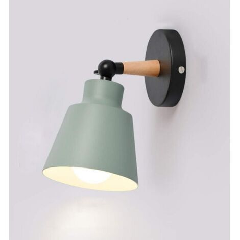 Applique Murale Moderne En Bois Lampe Murale Rétro Applique Murale Minimaliste Pour Chambre À Coucher, Chevet, Couloir,Bureau, Couloir E27 Vert