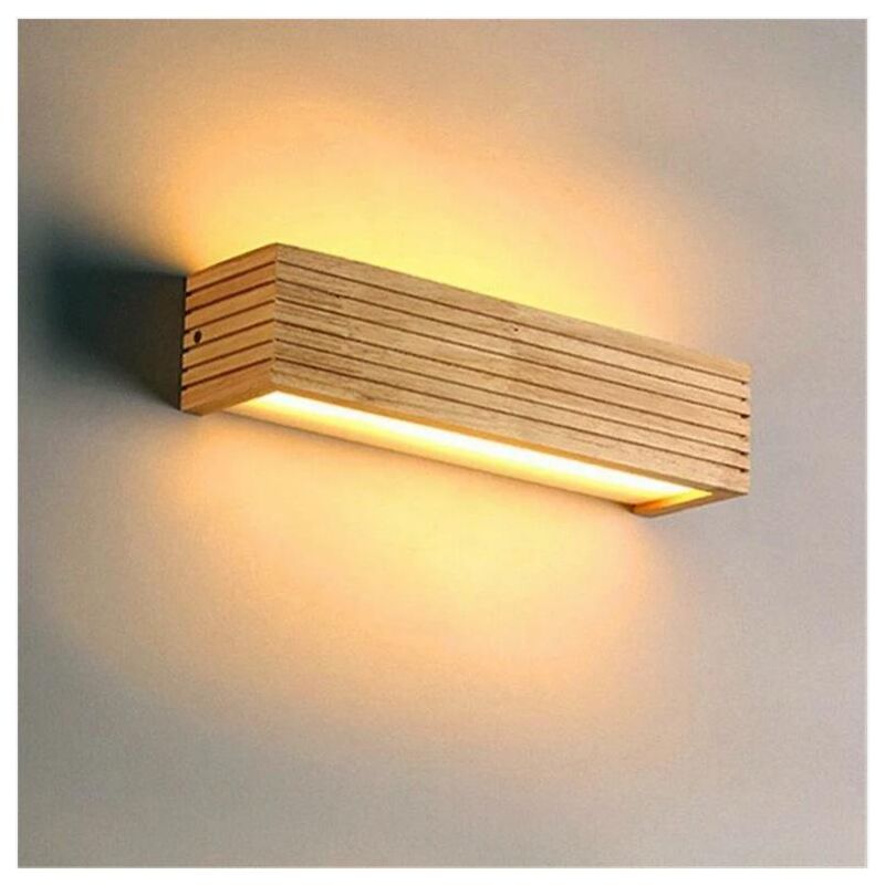 Applique murale moderne en chêne japonais Applique murale nordique en bois massif pour chambre à coucher