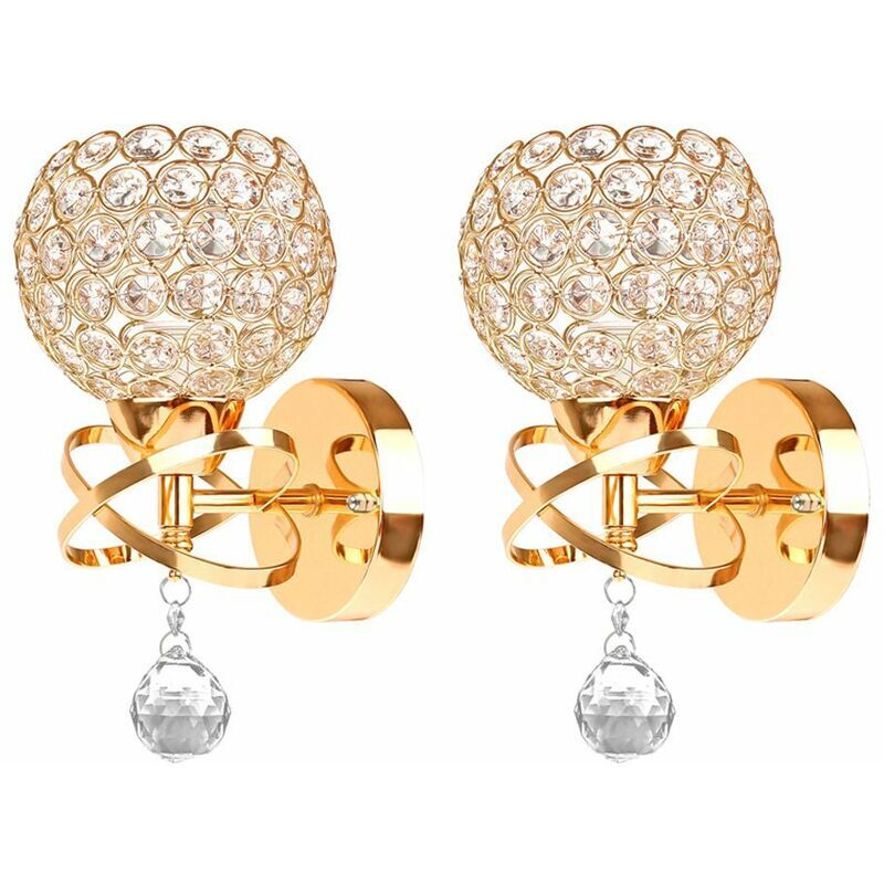 ZVD - Applique Murale Moderne en Cristal avec Grande Boule led - Style Vintage pour Salle à Manger Salon Chambre (Dorée)