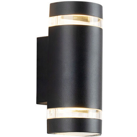 Applique murale moderne en forme de D, en aluminium, pour usage extérieur – 17 cm x 12 cm x 6 cm, ampoule non incluse.
