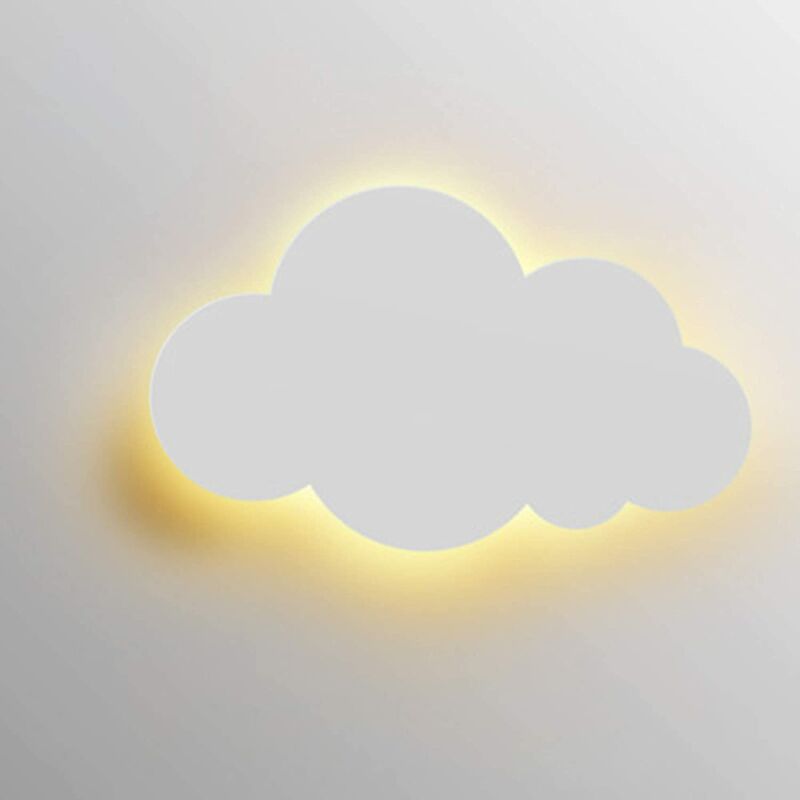 Applique murale moderne en forme de nuage Pour intérieur En acrylique Avec lampes LED intégrées Couleur chaude Blanc 12W(Petit)