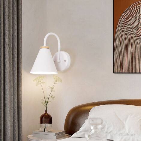 Applique Murale Moderne Industrielle Lamp Murale Métal Luminaire Murale Intérieur Simple E27 Ø15CM Blanc - 1Pcs