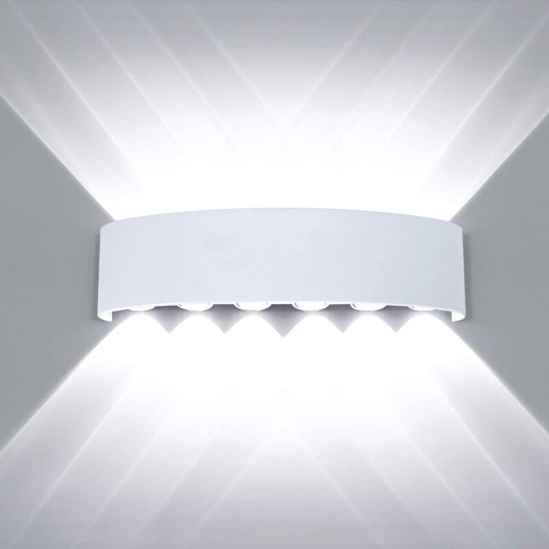 Applique Murale Moderne led Lamp Murale Créative Éclairage Applique Murale Blanc Décoration 12W Lumière Blanc Froid - 1Pcs