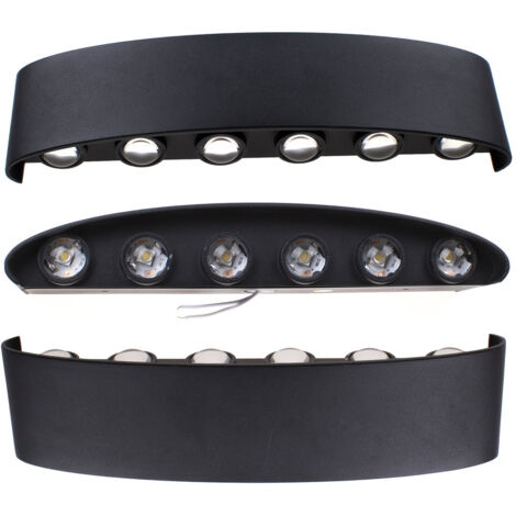 Applique Murale Moderne LED Lamp Murale Créative Éclairage Applique Murale Noir Décoration 12W Lumière Blanc Froid - 3Pcs