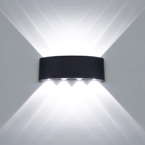 Applique Murale Moderne LED Lamp Murale Créative Éclairage Applique Murale Noir Décoration 8W Lumière Blanc Froid - 1Pcs
