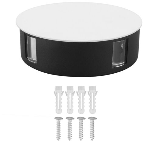 Applique Murale Moderne LED Ronde Faisceau 4 Côtés 12W Haute Luminosité Éclairage Doux Imperméable Personnalité Créative Applique Murale Led Aluminium 85‑265V pour Ktv(Coquille Blanche)