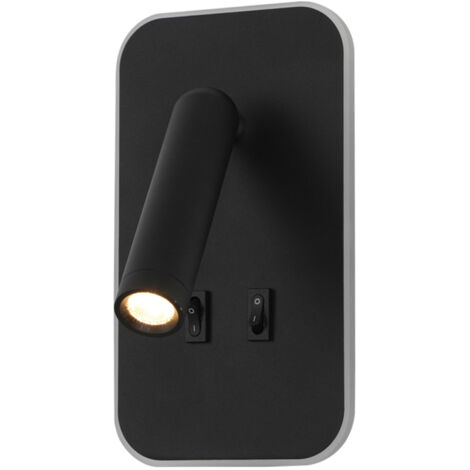 Applique murale moderne liseuse noire LED 8W Doria