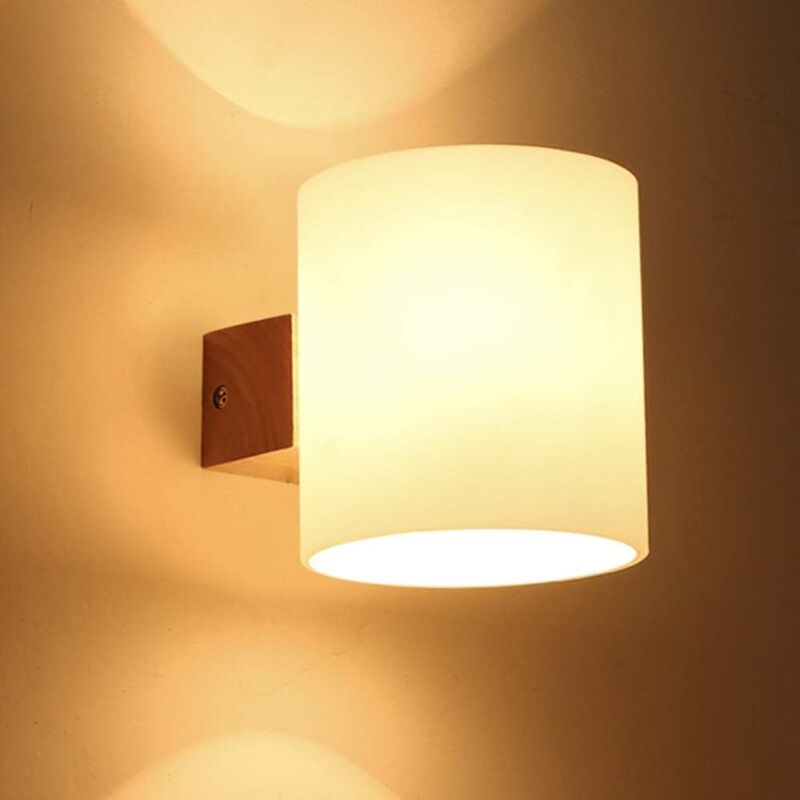 Applique Murale Moderne Minimaliste Lampe Murale En Bois Applique Murale Nordique Ronde Pour Salon, Chambre à Coucher, Balcon, Couloir