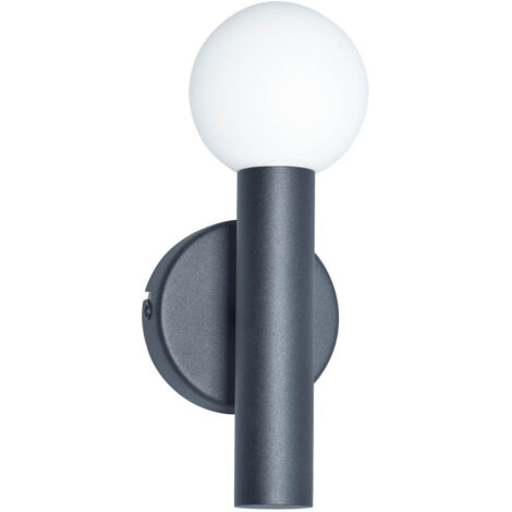 Applique murale moderne noire, globe blanc G9 Italux