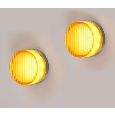 Applique Murale Moderne Plafonnier Rond Lampe Murale Décorative Surface Stripe Orange Ø13,5cm 2Pcs
