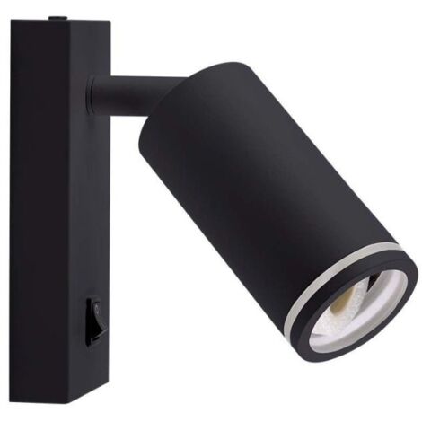 Applique Murale Noire avec Interrupteur pour Ampoule GU10 - SILUMEN
