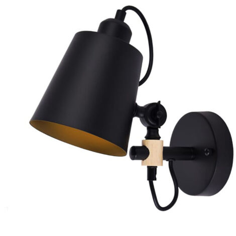 Applique Murale Noire Edm Design Industriel, Douille E27 - Edm