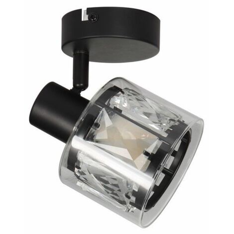 Applique murale noire Elmo double verre E14 40W Reality